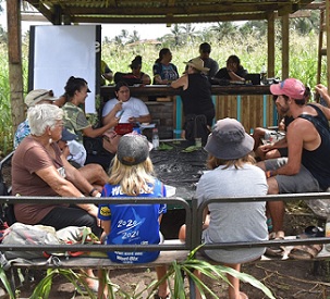 Muri Environment Care volunteers gather on Wednesday to explore the wetland. PHOTO: AL WILLIAMS