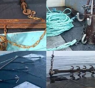 Examples of grapples used for gear retrieval during retrieval efforts for recovering lost or abandoned fishing gear. Credit: Coastal Action photos