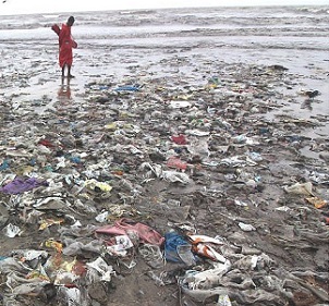 Plastic pollution is washed on to beaches during storms. Credit - Getty Images