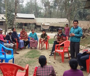 Community meeting in Assam to discuss human-wildlife conflict. Photo credit: Alexandra Zimmermann