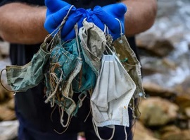  'Covid waste': disposable masks and latex gloves turn up on seabed. credit
