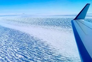  A Nasa handout photo obtained 29 March 2020 shows ripples in the surface of Denman Glacier in East Antarctica. Scientists fear the coronavirus crisis may hit projects to gather environmental data. Photograph: NASA/AFP via Getty Images