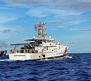 U.S. Coast Guard vessels patrolling Samoa's territorial waters. (Photo: Supplied/U.S. Coast Guard.)