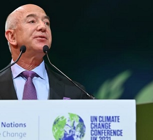 Jeff Bezos speaks at the COP26 climate summit in Glasgow, United Kingdom on November 2, 2021. Paul Ellis | Pool | Getty Images