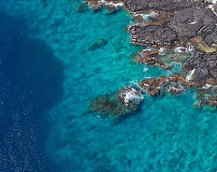 Reefs off the Captain James Book Monument in Kealakekua Bay, Hawaii. Credit - Rhett A. Butler