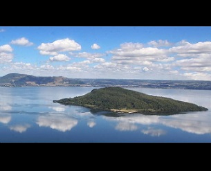 Aerial view of Lake Rotorua and Mokoia Island. Credit - https://www.nzherald.co.nz/