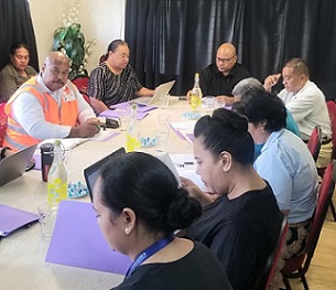 Oceans 7 – Members of the Tonga Ocean 7 committee meeting to discuss the Ocean Plan earlier this year. Photo: Iliesa Tora/Enviro News.