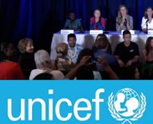 youth reps at a UNICEF press conference. New York. Photo credit - UNICEF