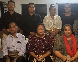 Tongatapu 5 Youth Council working committee with Tongatapu No. 5 People's Representative, Losaline Ma'asi, Free Wesleyan Church Hall, Ha'avakatolo. 15 October 2020. Credit - https://matangitonga.to/ 