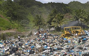 landfill on island of Rarotonga