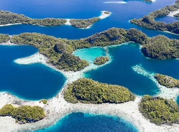 Limestone islands in the Coral Triangle. The marine protected areas. Shutterstock