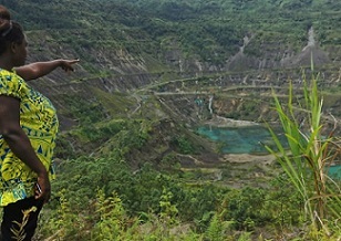 The Panguna mine pit. Image courtesy of the Human Rights Law Centre.