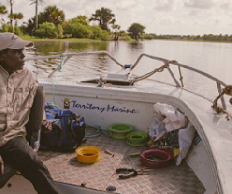 Arafure swamp ranger on patrol. Picture: Arafura Swamp Rangers Aboriginal Corporation.
