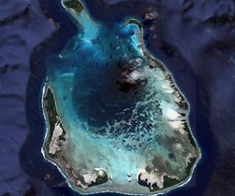 Satellite image of Cocos (Keeling) Islands. Image credit: Maxar Technologies
