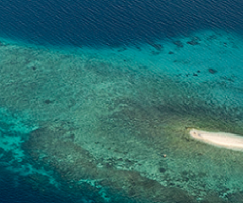 coral reef and sand bar, Pacific ocean. Credit - UN Photo/Eskinder Debebe