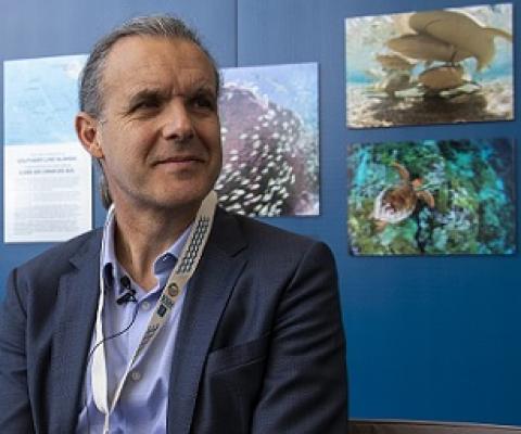 Enric Sala at the UN Ocean Conference in Portugal last year (Image: Regina Lam / China Dialogue Ocean)