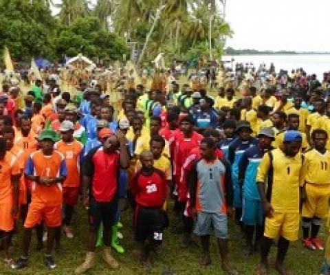 locals protest against mine at PNG’s Sepik river region. Photograph: Project Sepik