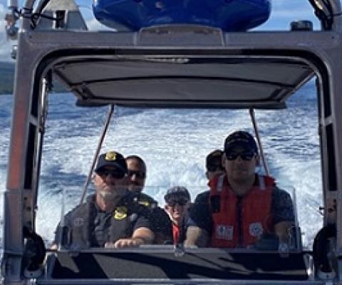 Courtesy Photo | Coast Guard and NOAA Office of Law Enforcement crews aboard a Coast Guard Cutter