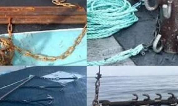 Examples of grapples used for gear retrieval during retrieval efforts for recovering lost or abandoned fishing gear. Credit: Coastal Action photos