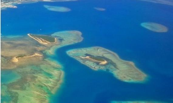 Aerial shot of Tongatapu Island, Tonga. Credit - V. Jungblut