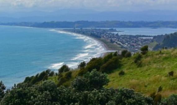 The view from Whakatāne Heads towards Ōhope. Photo: 123RF