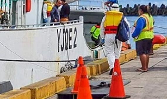 COVID-19 protocols being practiced at Apia Port, Samoa. Source - http://www.tunapacific.org/