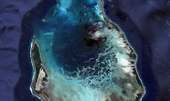 Satellite image of Cocos (Keeling) Islands. Image credit: Maxar Technologies