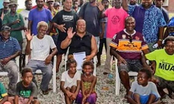 It’s all smiles for MP Dickson Mua, Premier Stanley Manetiva, and the beneficiaries of the Russell Islands Fishing Association after the signing ceremony. Photo: Solomon Islands Government Communications Unit. Credit - FFA