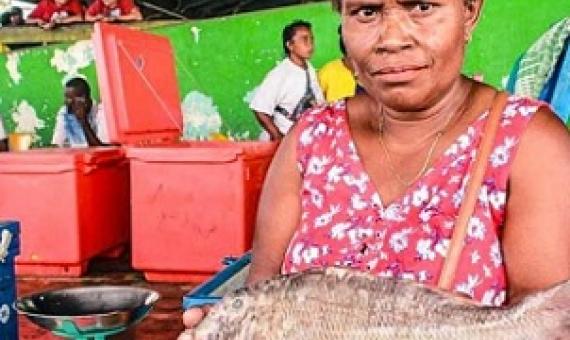 Emily Kawa often sells fish at the Vaivila Fishing Village Market and Honiara Central Markets. Photo: George Maelagi.