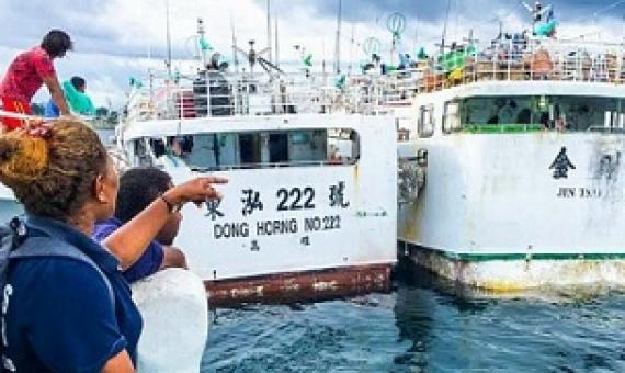 Controlling longline vessels in Solomon Islands … women are slowly becoming a presence across the tuna industry. Photo: Francisco Blaha.