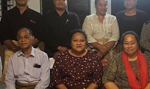 Tongatapu 5 Youth Council working committee with Tongatapu No. 5 People's Representative, Losaline Ma'asi, Free Wesleyan Church Hall, Ha'avakatolo. 15 October 2020. Credit - https://matangitonga.to/ 