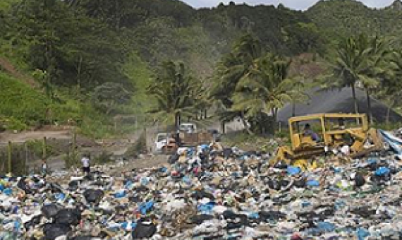 landfill on island of Rarotonga