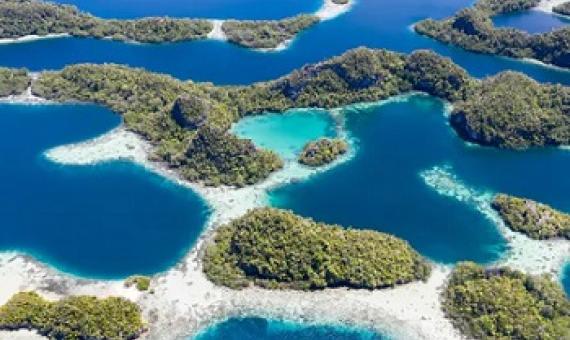 Limestone islands in the Coral Triangle. The marine protected areas. Shutterstock