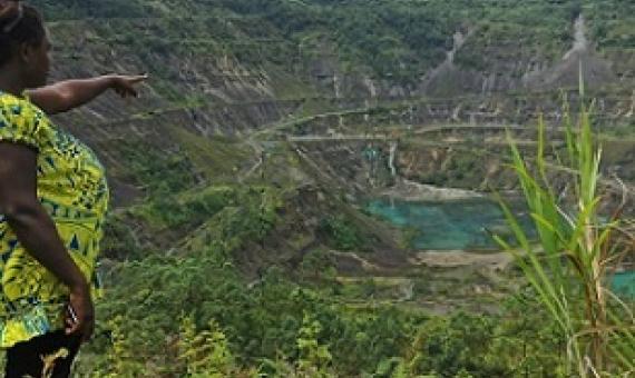 The Panguna mine pit. Image courtesy of the Human Rights Law Centre.